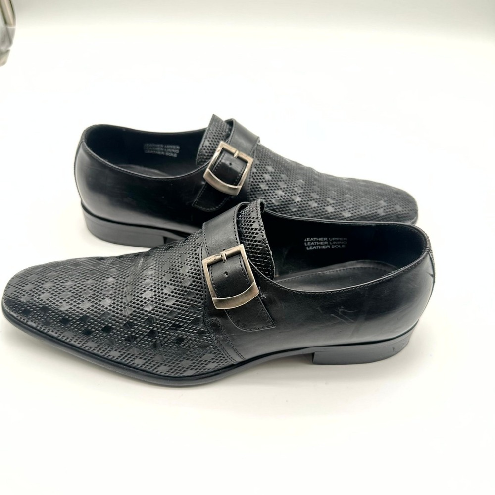 Paul Fredrick Men's Black Leather Buckle Dress Shoes FSM115D 9.5M – w/ Box - Picture 4 of 7